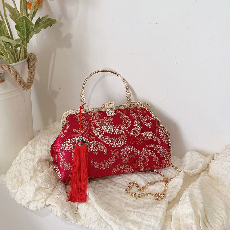 Borsa a mano con nappa a catena in stile cinese, 2025, nuova borsa da sera da donna con tracolla estetica ricamata_voghion.com