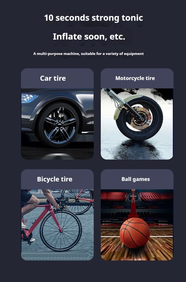 Outdoor-Sport, Reisen, Auto, Motorrad, Reifenfüllpumpe, tragbar, intelligent, kabellos, Digitalanzeige, Inflator, Multifunktionsreifen, Notfall_voghion.com