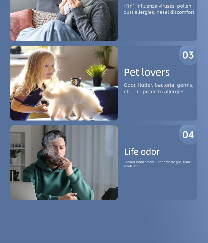 USB Air Purifier With Negative Ions, Compact For Household Use, Removes Formaldehyde & Odors, Indoor Air Filter And Deodorizer_voghion.com