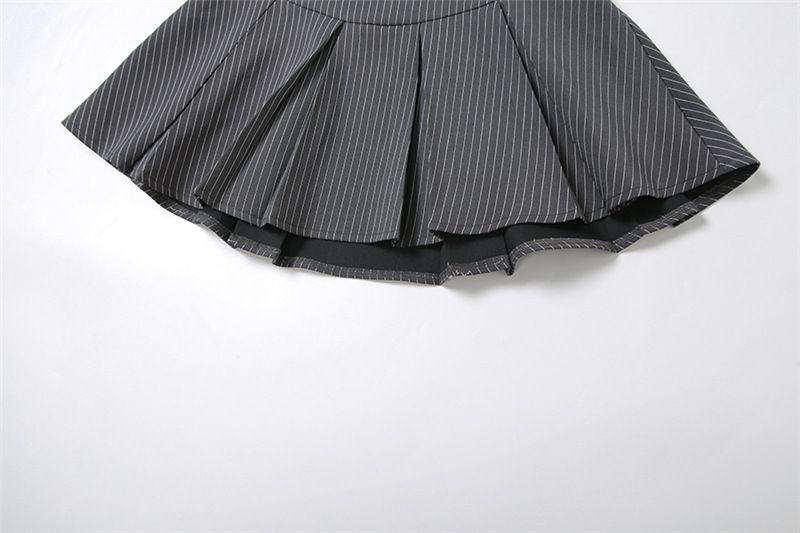 Damenbekleidung Sommer neue Damenbekleidung einfarbig locker langärmeliges Hemd modischer Rockanzug mit hoher Taille_voghion.com