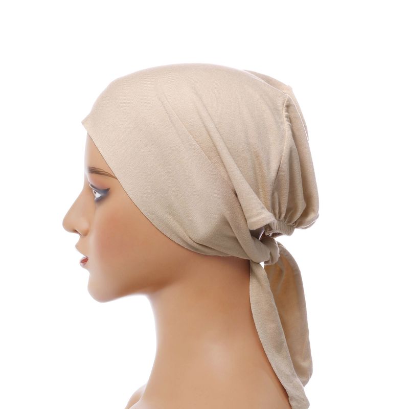 Headscarves For Both Men And Women Two Tail Cap Muslim Turban Cap Solid Color Pullover Cap Fashion Trends Hot-selling_voghion.com