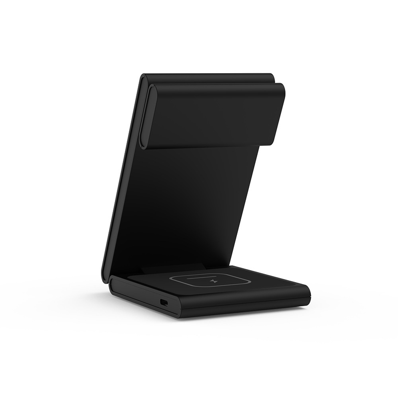 QIKC FCC certified three-in-one magnetic wireless charger folding desktop 15W all-in-one wireless charger_voghion.com