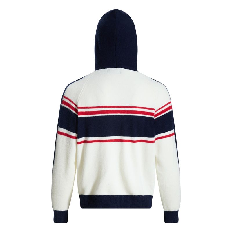 Gestreifter Strickpullover – Retro-inspirierter Kapuzenpullover mit entspannter Passform_voghion.com