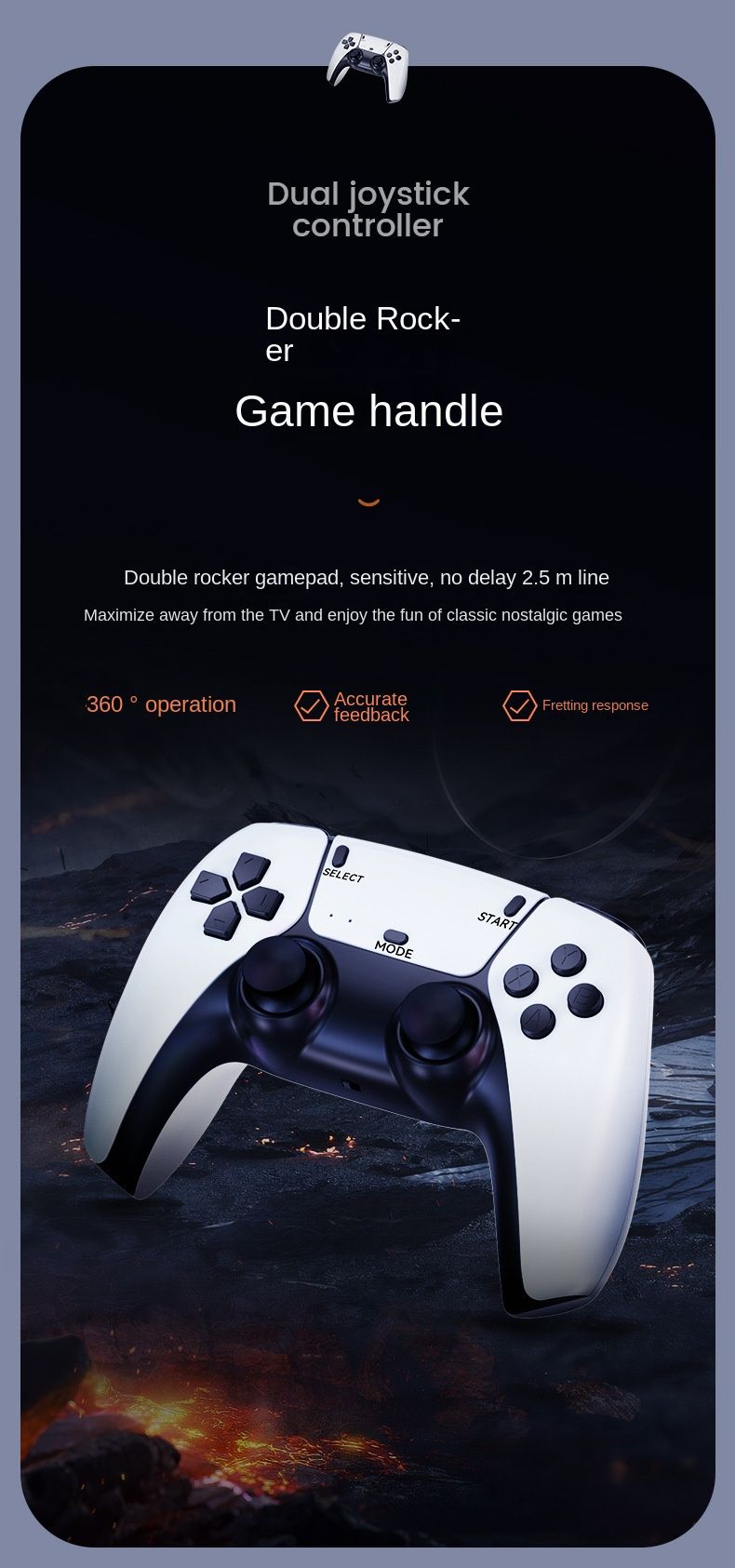 Retro Mini Arcade Game Box - 4K HD Gaming with Built-in Emulators 20,000 Games Wireless Controllers_voghion.com