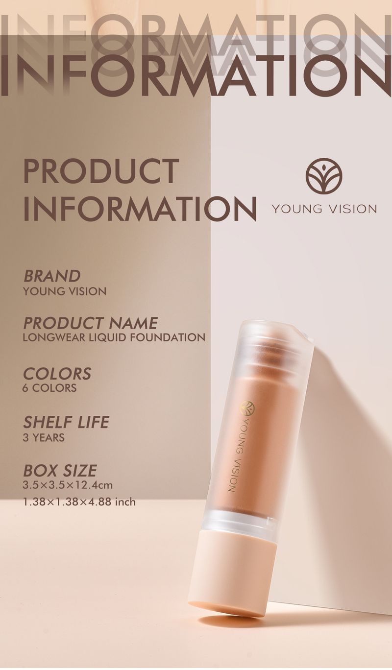 Face Foundation YOUNG VISION Bottom Press Liquid Foundation Removable Matte Not Easy To Remove Makeup Face Base Liquid_voghion.com