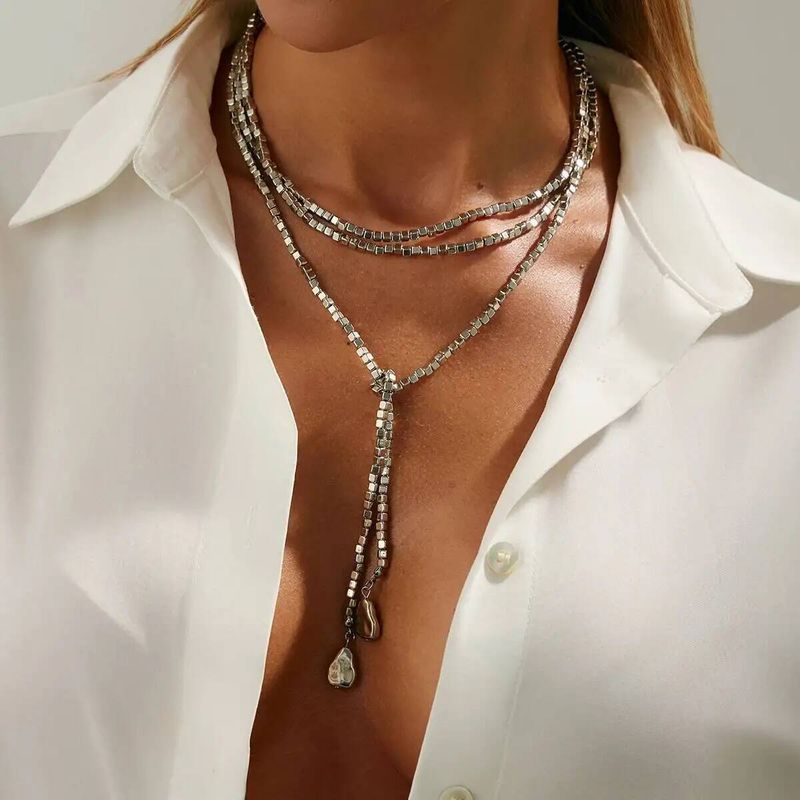 IngeSight.Z 4 stili Boho Irregolare CCB Collana lunga con perline da donna Hip Hop Creativa Sexy Catena a forma di Y Clavicola Gioielli eleganti_voghion.com