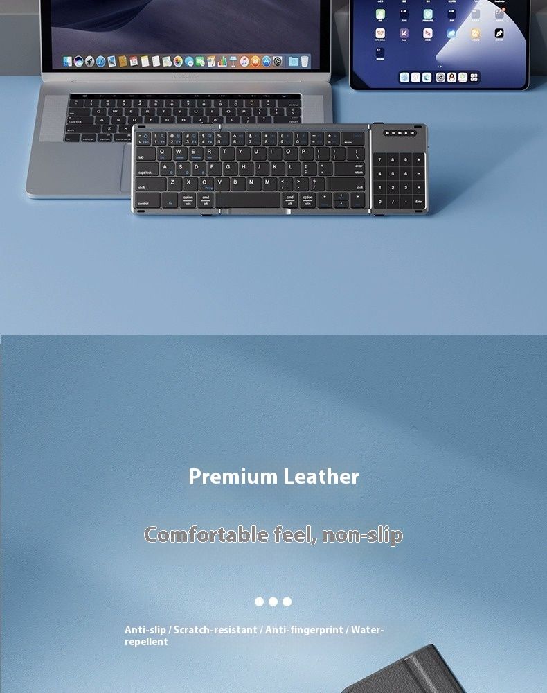 Heiß verkaufte dreifach gefaltete Tastatur, kabellos-Bluetooth-faltbare kleine Tastatur, geeignet für Desktop-Computer, Laptop-Tastaturen, Maus-Sets_voghion.com