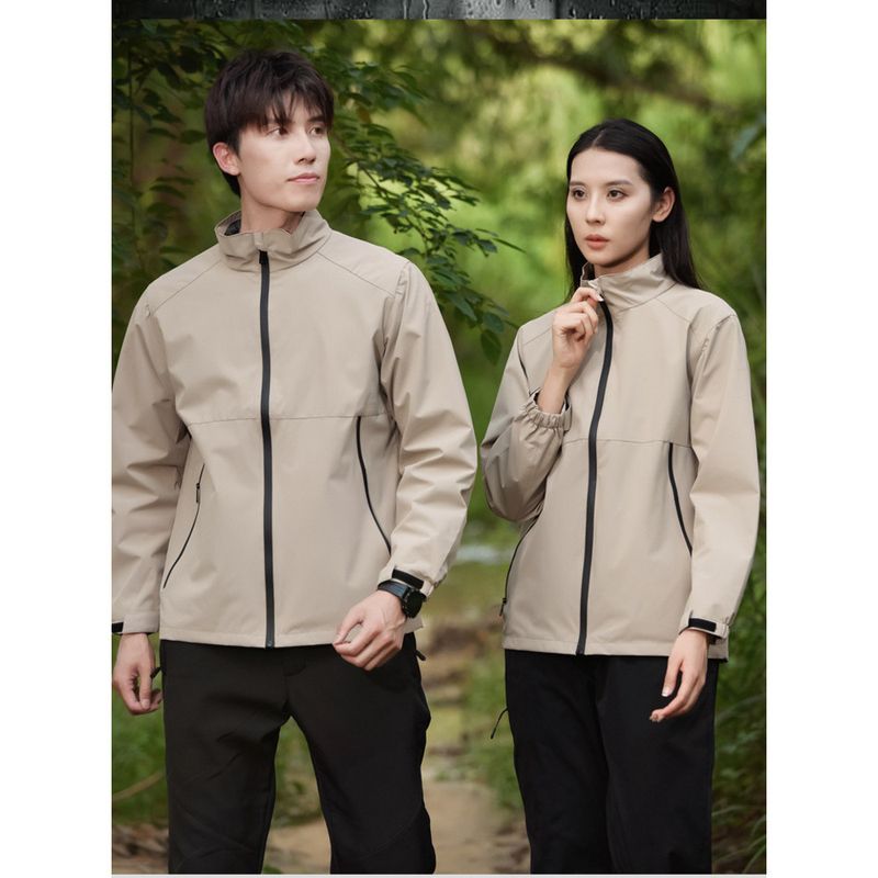 Men's Three-Proof Workwear Stand Collar Jacket Outdoor Multi-Functional Thin Breathable Waterproof Coat_voghion.com