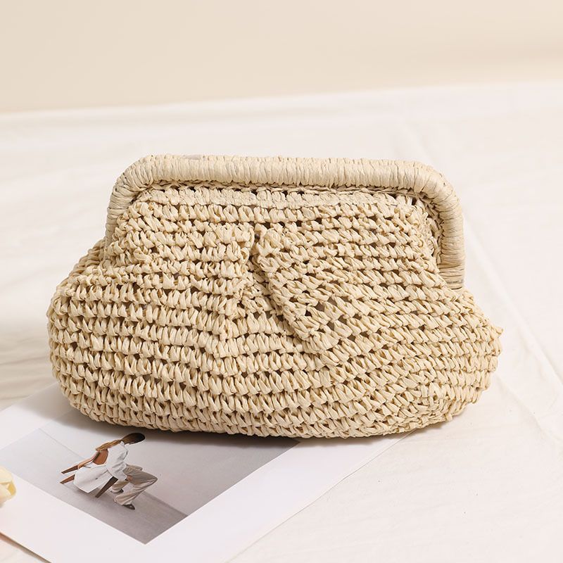 Borsa da spiaggia per le vacanze, borsa da donna in corda di carta intrecciata, celebrità di Internet, tracolla singola, tracolla,_voghion.com