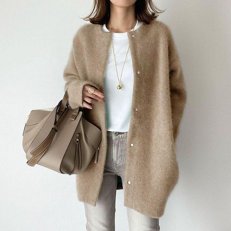 Oversize-Strickmantel für Damen – weicher und warmer Langarm-Cardigan mit Reverskragen, 7 schicke Farben, vielseitiges Lagenstück für Herbst und Winter_voghion.com