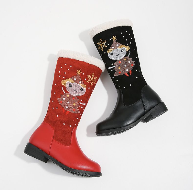 Scarpe per bambini Stivali lunghi in cotone per bambine invernali nuovi per bambini più stivali da neve caldi in velluto stivali da principessa per bambine stivali alti_voghion.com
