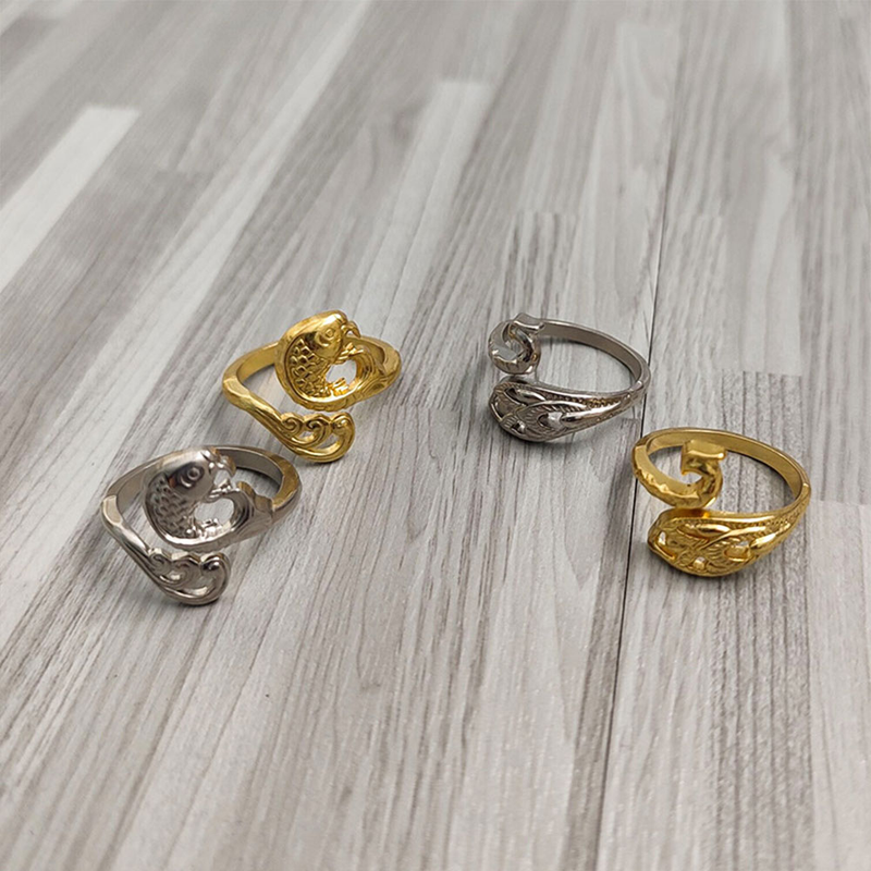 Åben ring hæklet vintage koi ring strik ring DIY håndlavet cirkulær hæklet fingerærmer garnguide_voghion.com