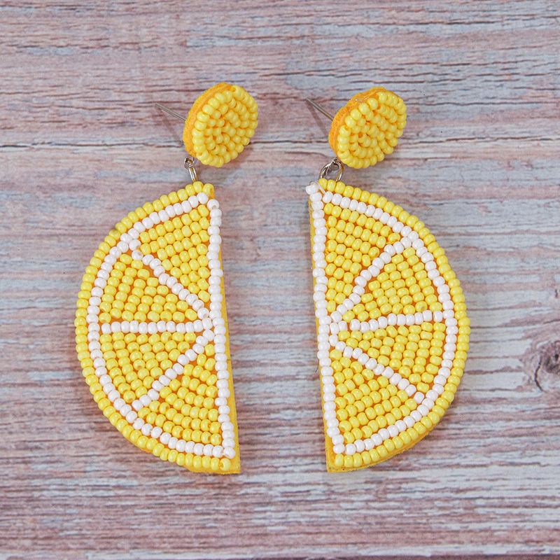 1 paio di orecchini pendenti in vetro non tessuto con perline di frutta tropicale a forma di anguria e frutta_voghion.com