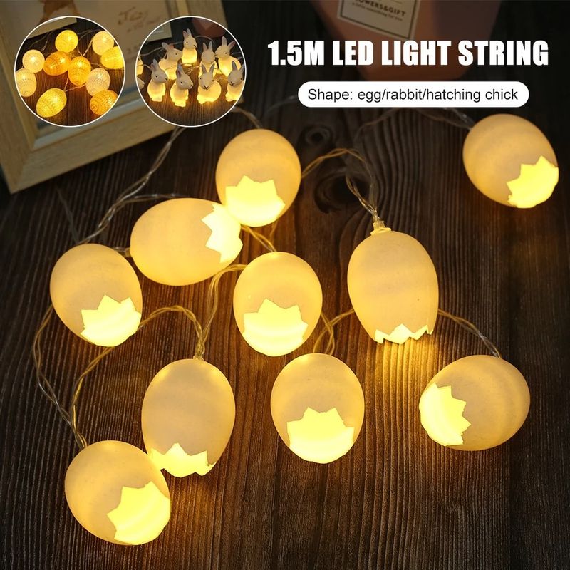 Easter Cracked Egg Light String Led Egg Colored Light Flashing Light String Light Christmas Birthday Party Decoration Light_voghion.com