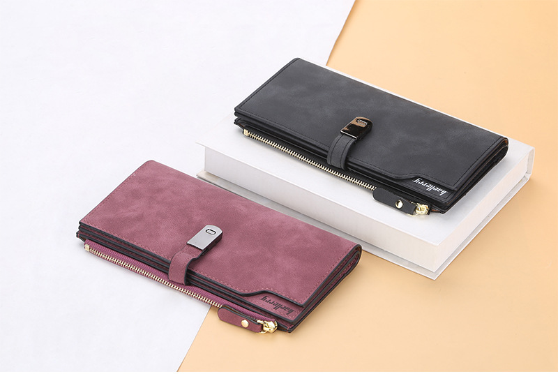 Women's Faux Leather Wallet, 26 Card Slots, 1 Zip Pocket, Tri-fold Large Capacity, Magnetic Clasp, Handheld Long ID Bank Card Money Clip_voghion.com