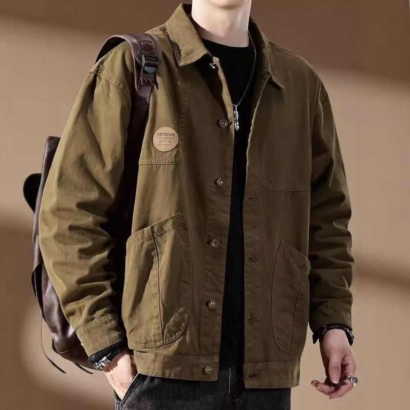 Small Niche Design Sense, Teenage Long Sleeved Lapel Cardigan Denim Jacket, Personalized Trendy And Cool Top_voghion.com
