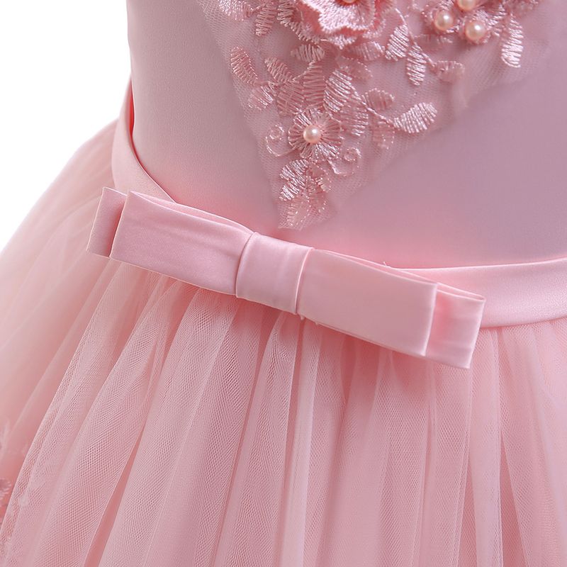 Babykleidung Mädchenkleid Kinderkleid Kleid CuHK Einreihiges, schulterfreies, mit Perlen besetztes Smoking-Laufstegkleid für Kinder_voghion.com