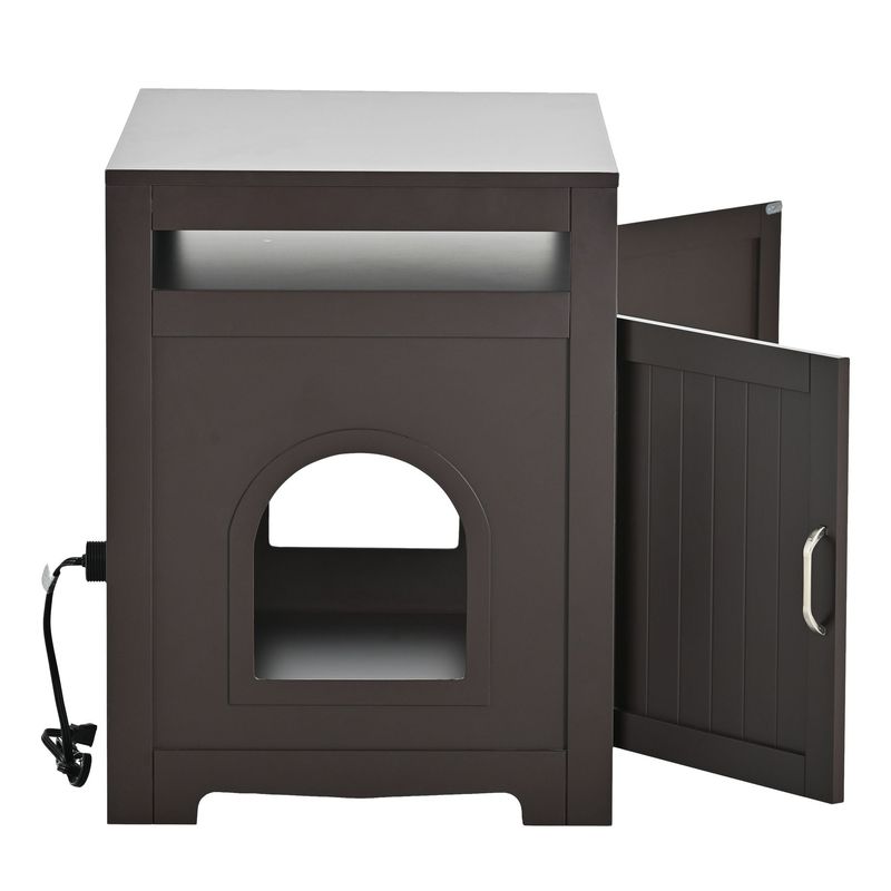Litter Box Enclosure, Cat Litter Box Furniture With Hidden Plug, 2 Doors,Indoor Cat Washroom Storage Bench Side Table Cat House, Large Wooden Enclused Litter Box House, Esspresso_voghion.com