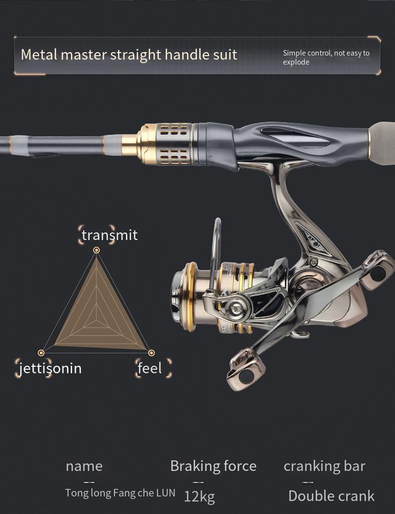 Metal Master Lure Carbon M Hardness Straight Handle Long Casting Fishing Rod_voghion.com