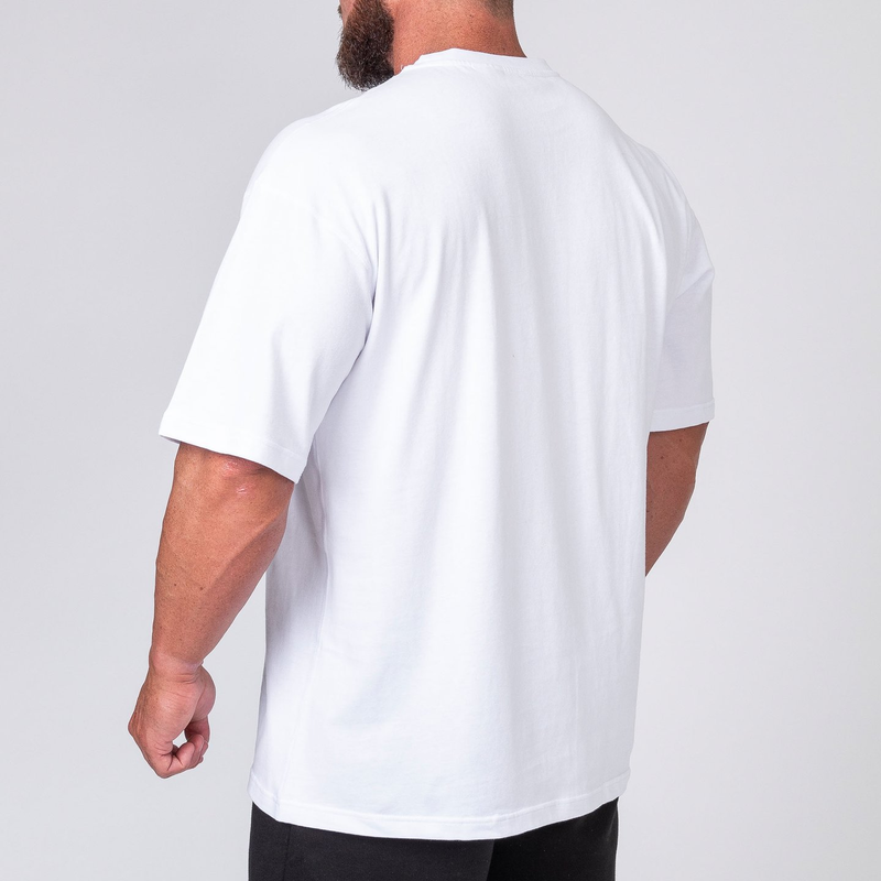 Muscle Fitness Men's Summer Sports Running Loose Smooth Plate Solid No Short Sleeve Oversize T-shirt_voghion.com