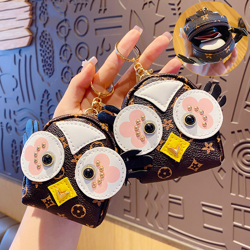 Version coréenne du petit portefeuille LVs de célébrités d'Internet, jolie fille, cœur, hibou, mini petit cartable, style étudiant, porte-clés, porte-monnaie_voghion.com