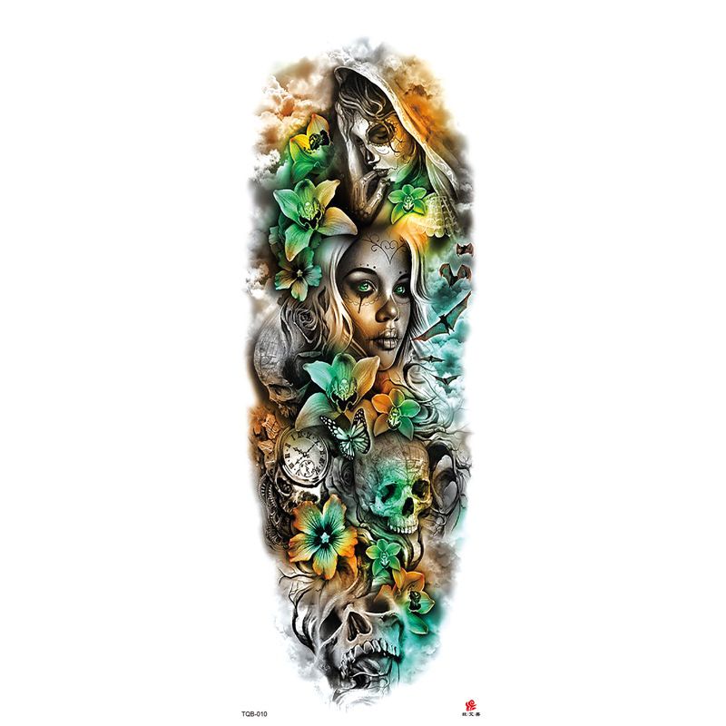 Autocollant de tatouage imperméable pour bras complet tendance_voghion.com