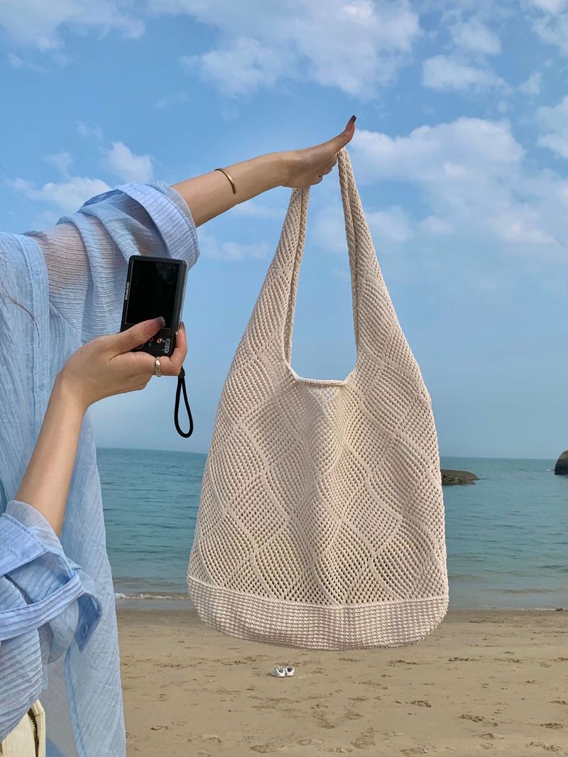 Hotselgende skulderveske Lazy Style Bag Kvinnelig handleveske Vår og sommer Hulveving_voghion.com