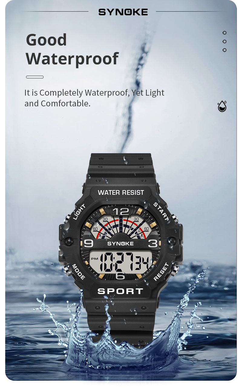 Klassische Retro-Quadrat-Sport-Elektronikuhr für Studenten, Schwimmen, wasserdicht, Laufen, Herrenmode, Trenduhr_voghion.com