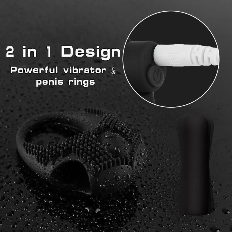 Anello per sperma con blocco vibrante in silicone ricaricabile, anello per pene con ritardo maschile, anello per flirtare con le coppie, vendita calda_voghion.com