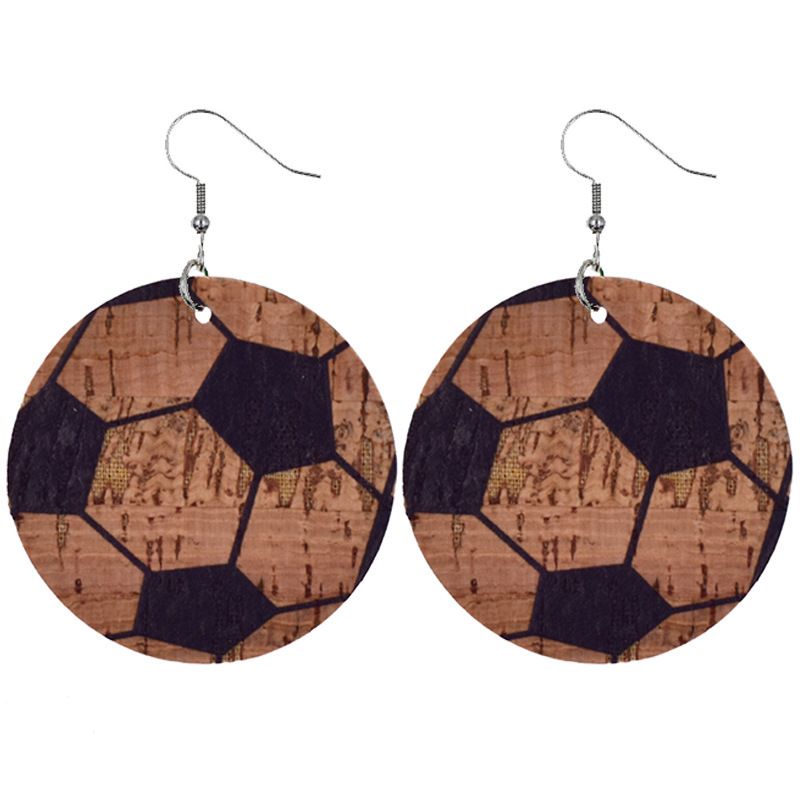 pendientes de pelota, pendientes de rugby, pendientes de pelota con purpurina y lentejuelas, pendientes de cuero de colores_voghion.com