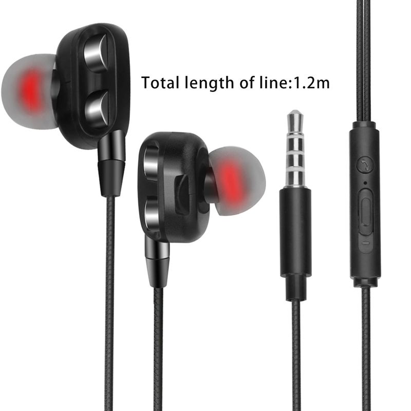 A4-Kopfhörer, klarer Klang, ergonomisches Design, In-Ear-Kopfhörer mit zwei beweglichen Spulen, kabelgebunden_voghion.com