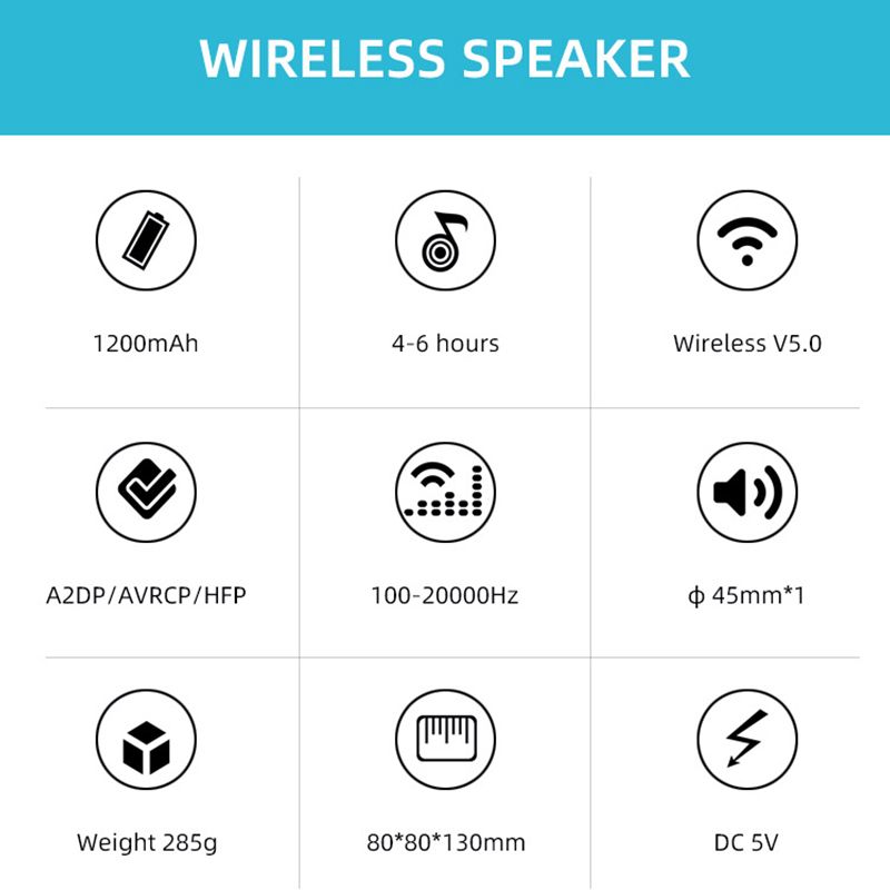 Altoparlante LED TWS Altoparlante portatile Bluetooth per esterni Subwoofer Radio FM Suono Luci abbaglianti Scheda desktop Subwoofer_voghion.com