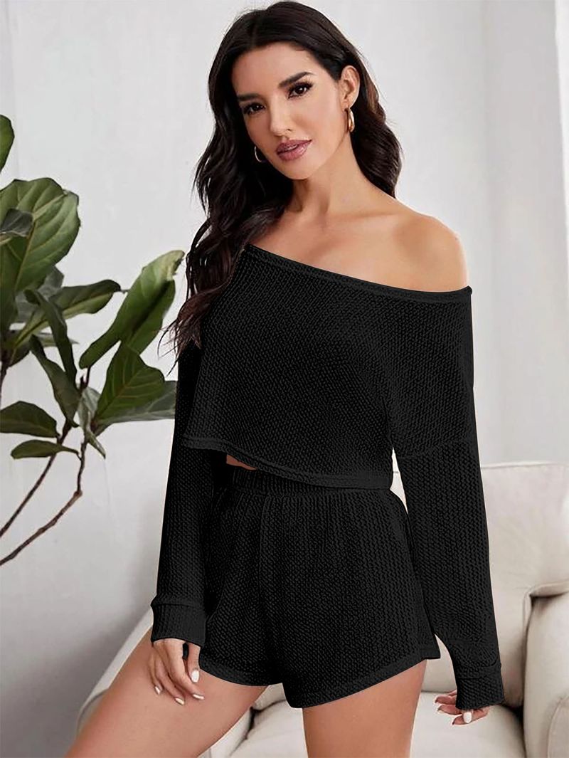 Verwandte Knöpfe, einfarbig bedruckt, meistverkaufte Langarmhose für Damen, trendige und sexy atmungsaktive Faltenkleidung_voghion.com