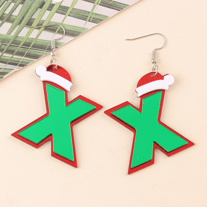 Series Cup Snowman Acrylic Studs Cartoon Christmas Tree Hat Boots Earrings Jewelry For Women_voghion.com