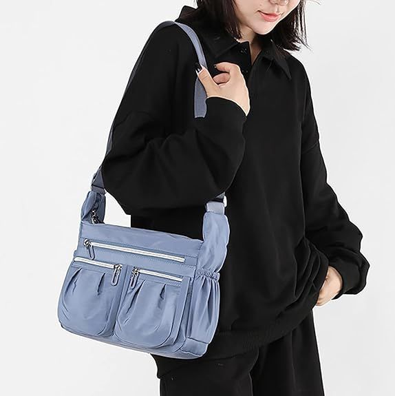 NICOLE & DORIS Women's Cross-body Bags Casual Shoulder Bag Multi Pocket Fashion Satchel Bag Nylon Side Bag_voghion.com