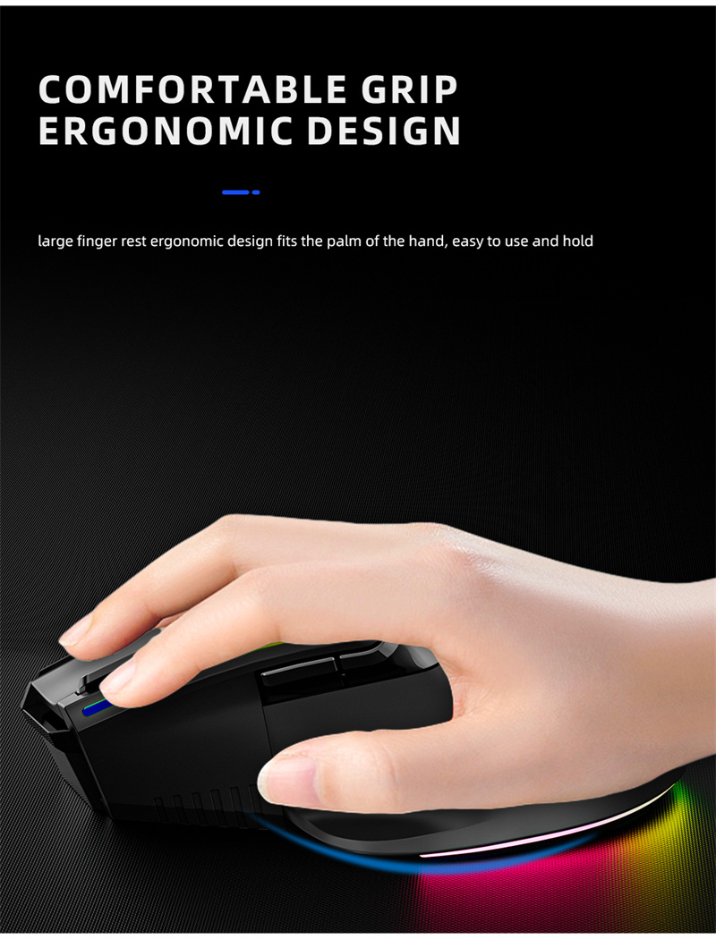 Prodotto D Nuovo mouse da gioco wireless G Pulsante luce RGB Interfaccia USB Adatto per laptop Desktop Compu ame RB esktop_voghion.com