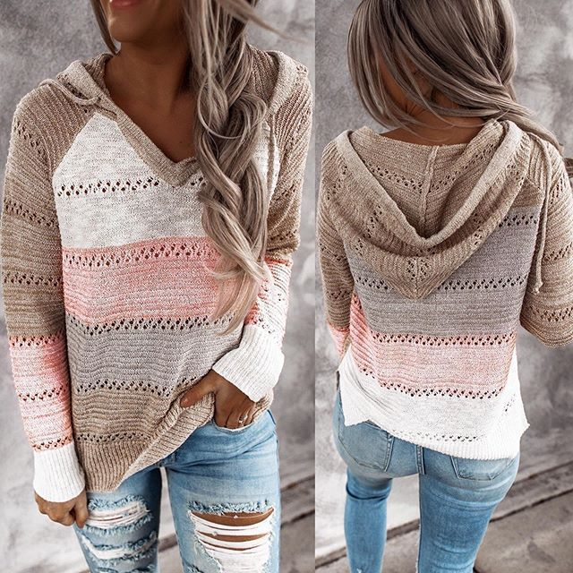 Damenbekleidung Originalbestellung Damenpullover Damenstrickpullover locker und trendy_voghion.com