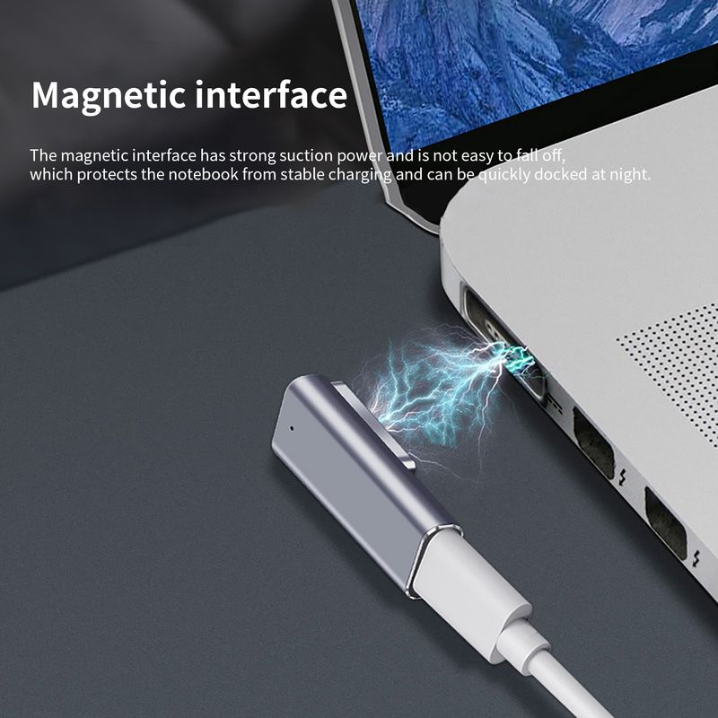 Xinweiqing Adapter Charger Quick Charge Magnetic Aluminum Alloy PD USB C to Mag-Safe 2 Power Converter for Book Air/Pro_voghion.com