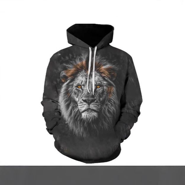 Felpe con cappuccio primavera e autunno 2025, abbigliamento maschile con stampa animalier_voghion.com