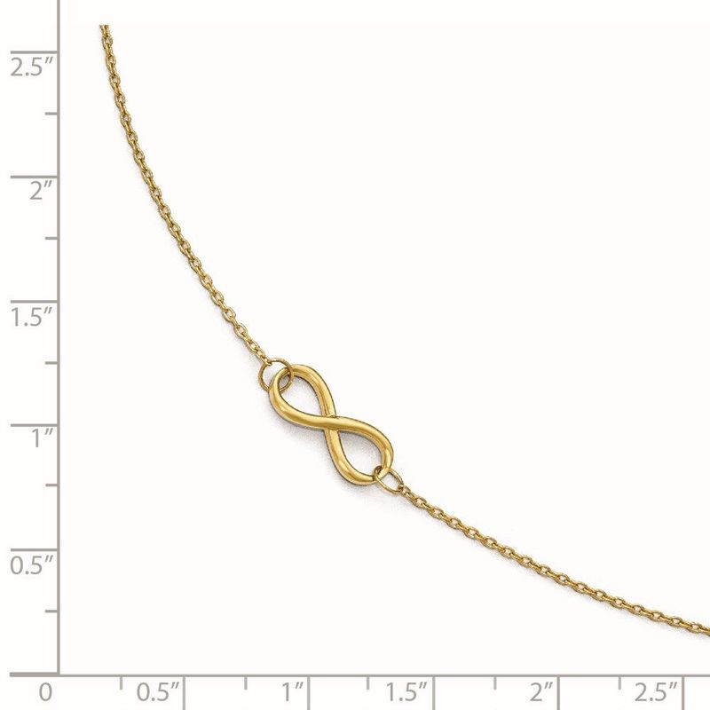 14K Polished Infinity With 1in Ext. Anklet_voghion.com