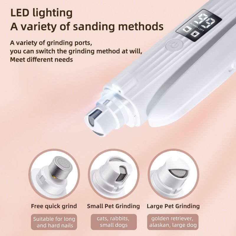 Haustier-Schermaschine 2-in-1 für kleine und mittelgroße Hunde, LED-Katzennagelknipser, Reinigungsmittel_voghion.com