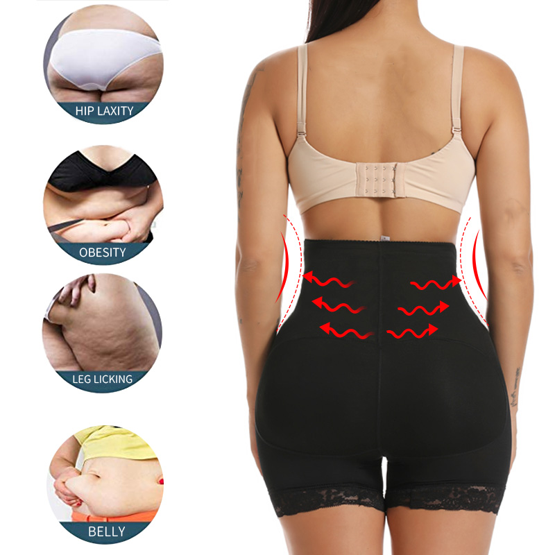 Realzador de cadera botín cintura alta acolchado levantador de glúteos bragas con control de barriga calzoncillos fajas con almohadilla pantalones cortos cuerpo S_voghion.com