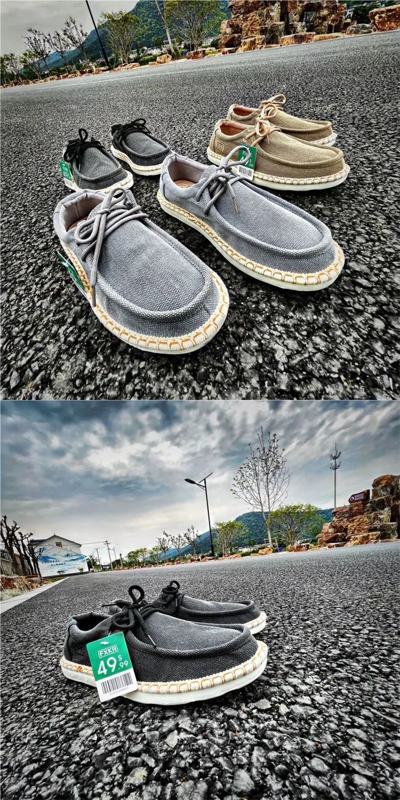Zees Zees UK Order Linen Fisherman Design 2025 Summer New Flat Low-Cut Slip-On Fabric Shoes For Men_voghion.com