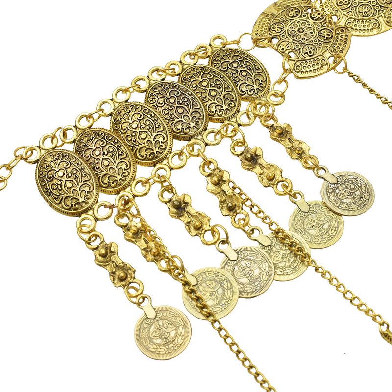 Nueva cadena de cintura con borlas de monedas de moda con estilo exótico para danza del vientre, playa, ocio, cadena corporal, cinturón Hanfu volador_voghion.com