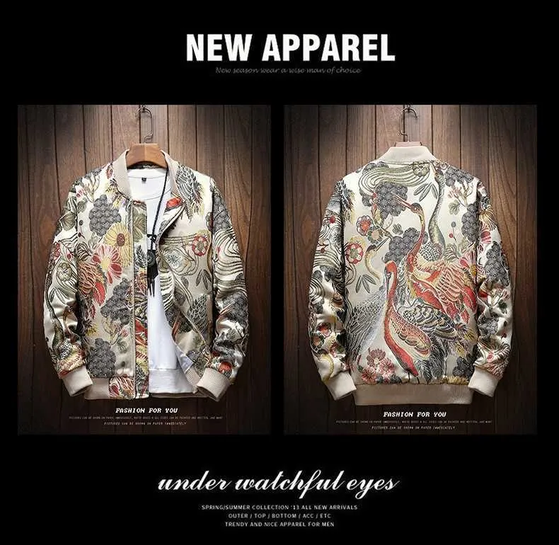 Jakas japāņu izšūtas vīriešu 2022. gada Sping Jauns Hip Hop Streetwear Bomber Jaka Vīriešu apģērbi Veste Homme T230804_voghion.com