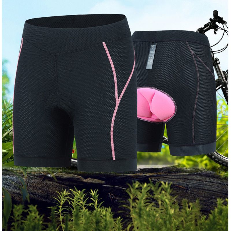 Nouveau cuissard de cyclisme pour femme avec coussin en mousse haute élasticité intégré, short de vélo de montagne à couleurs contrastées et tendance pour_voghion.com