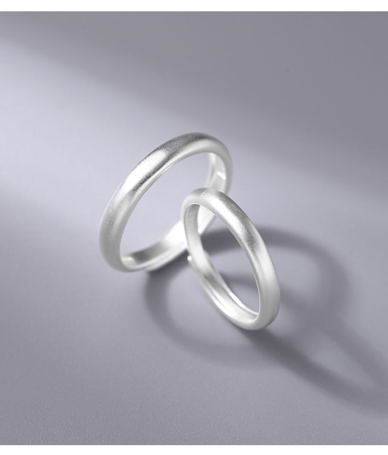 Anello opaco nebbioso con piede regolabile in argento S999, design minimalista di nicchia femminile, partner romantico di alta gamma J0145_voghion.com