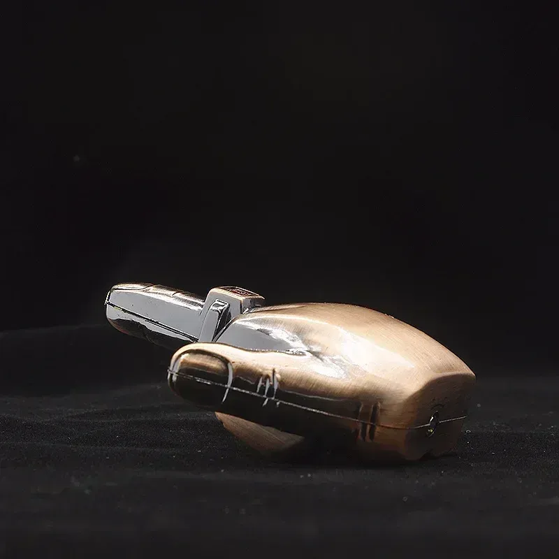 Funny Middle Finger Torch Lighter With Fuk You Voice Windproof Jet Flame Lighters Smoking Accessories Refillable Butane Lighter_voghion.com