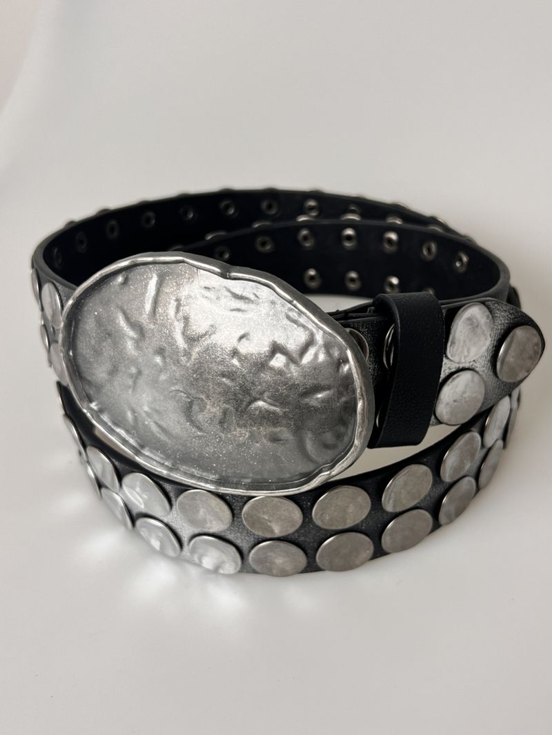 D.I.A. Gradient Punk Studded Belt For Men - Gothic Hip Hop Streetwear Accessory With Alloy Buckle - Adjustable 115cm/120cm PU Leather Waistband_voghion.com