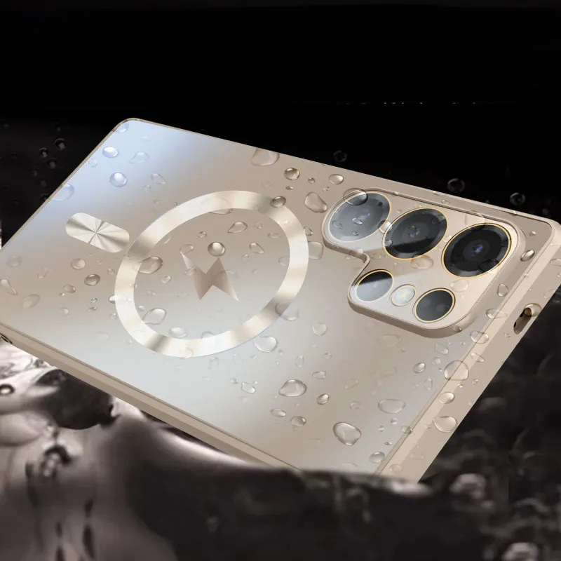 Thin Frosted Matte Car Magnetic Case For Samsung S25 S24 S23 Ultra Plus Glass Lens Protector Shockproof Cover_voghion.com